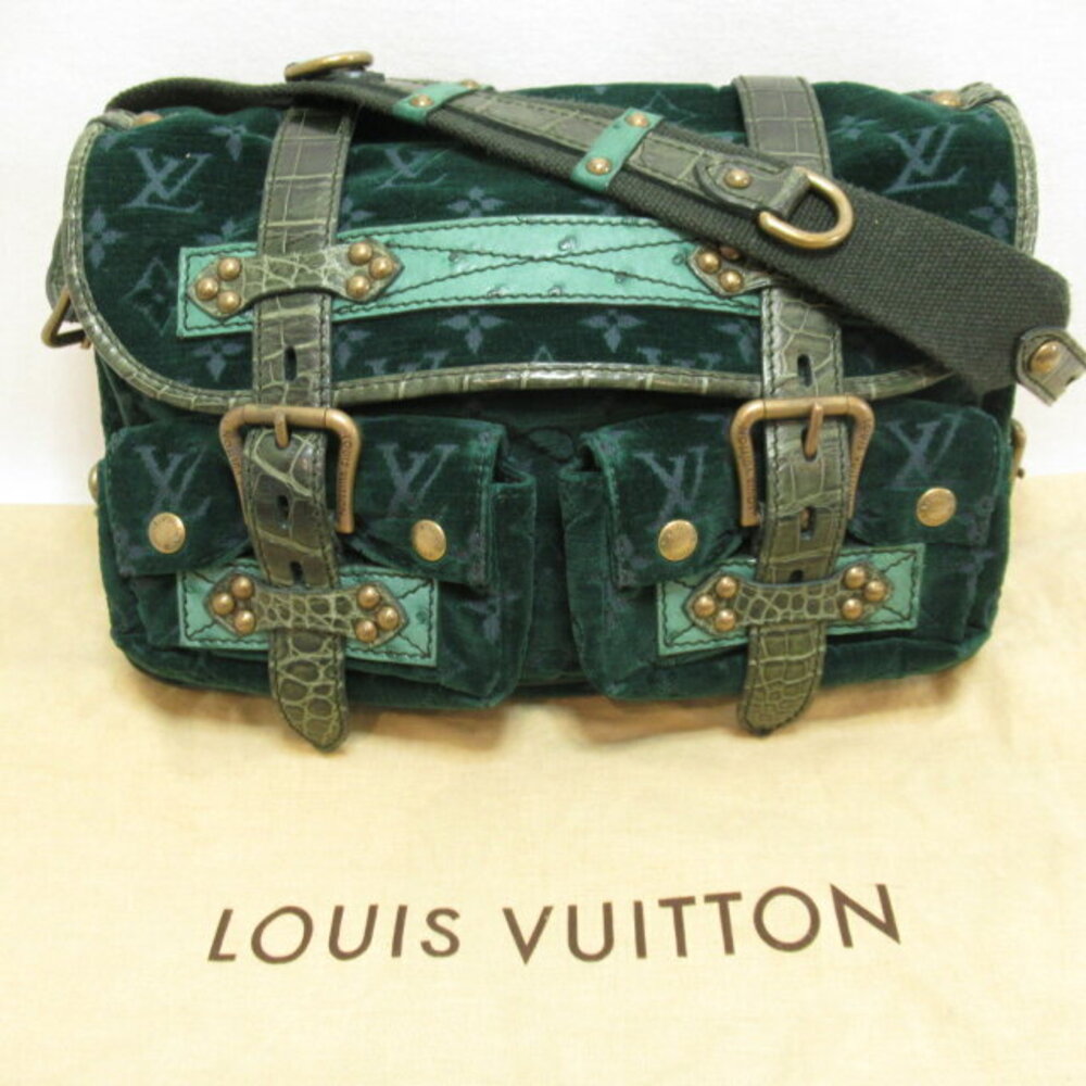 Louis Vuitton Shoulder Bag green velvet - Picture 7 of 7